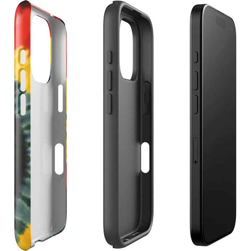 Liquid Blue Tie Dye - Rasta Spiral iPhone 16 Pro Max Impact Case